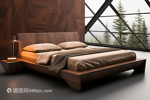 室內的家具木床